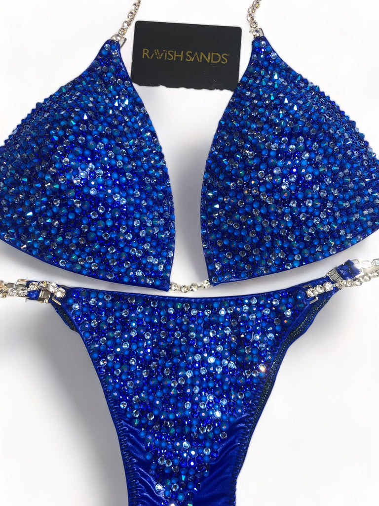 Custom Competition Bikinis electric blue Molded cup
