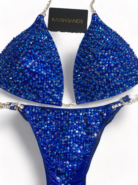 Custom Competition Bikinis electric blue Molded cup