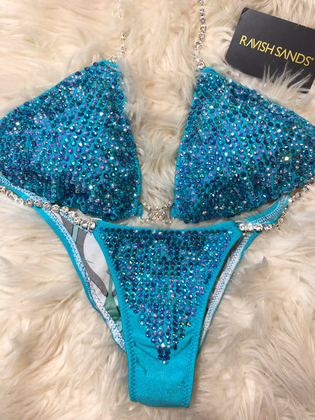 Rental Turquoise Medium Top/Pro cut Cheeky Bottom