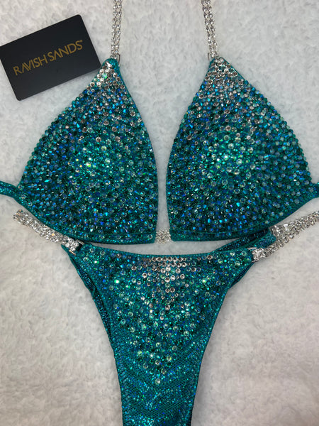 Custom Competition teal diamond Deluxe ombre