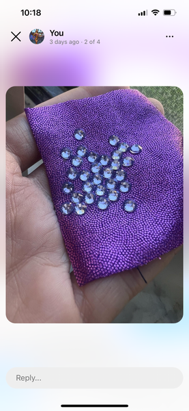 Lavendar metallic and light lavender crystals June 3rd show 4 connectors thin
