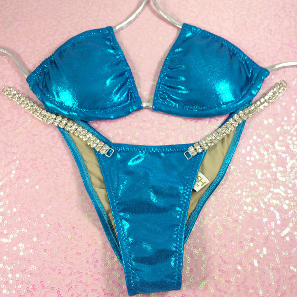 Quick Ship Turquoise Metallic Dot  (Midcoverage)