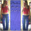 Blue stretch Eyelet CoverUp Pants Quick Ship size 32