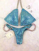 Rental #62 Powder Blue Metallic Small Skinny Top/Micro Cheeky