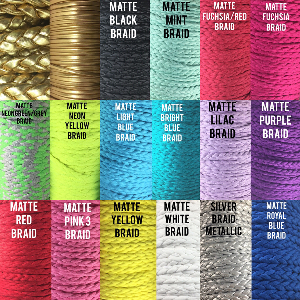String/Braid color options for custom comp bikini and swimwear
