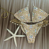 Custom Triangle Style Deluxe Golden Bling Themewear with wings $999 or bikini only $625 (This exact swatch may sell out and substitute used)