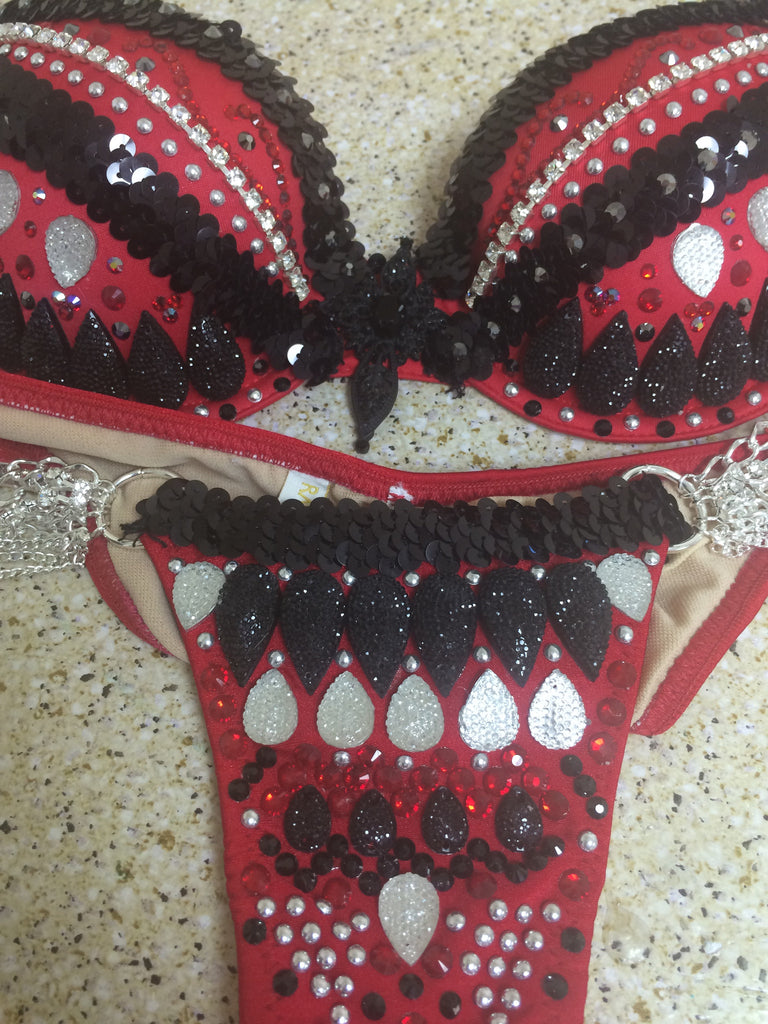 Custom Red Vixen Themewear Bikini and wings $529 or bikini only $439
