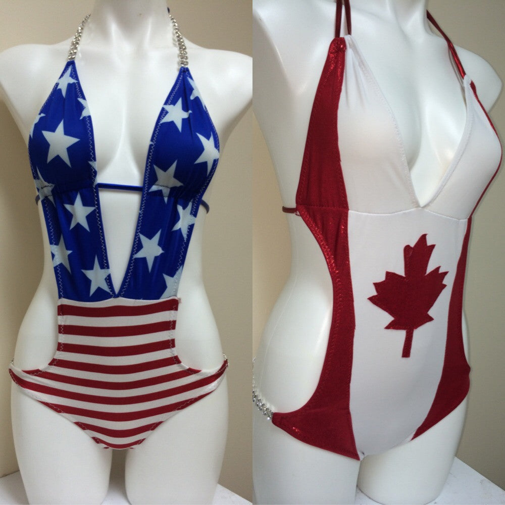 Custom One Piece Bikini Patriotic