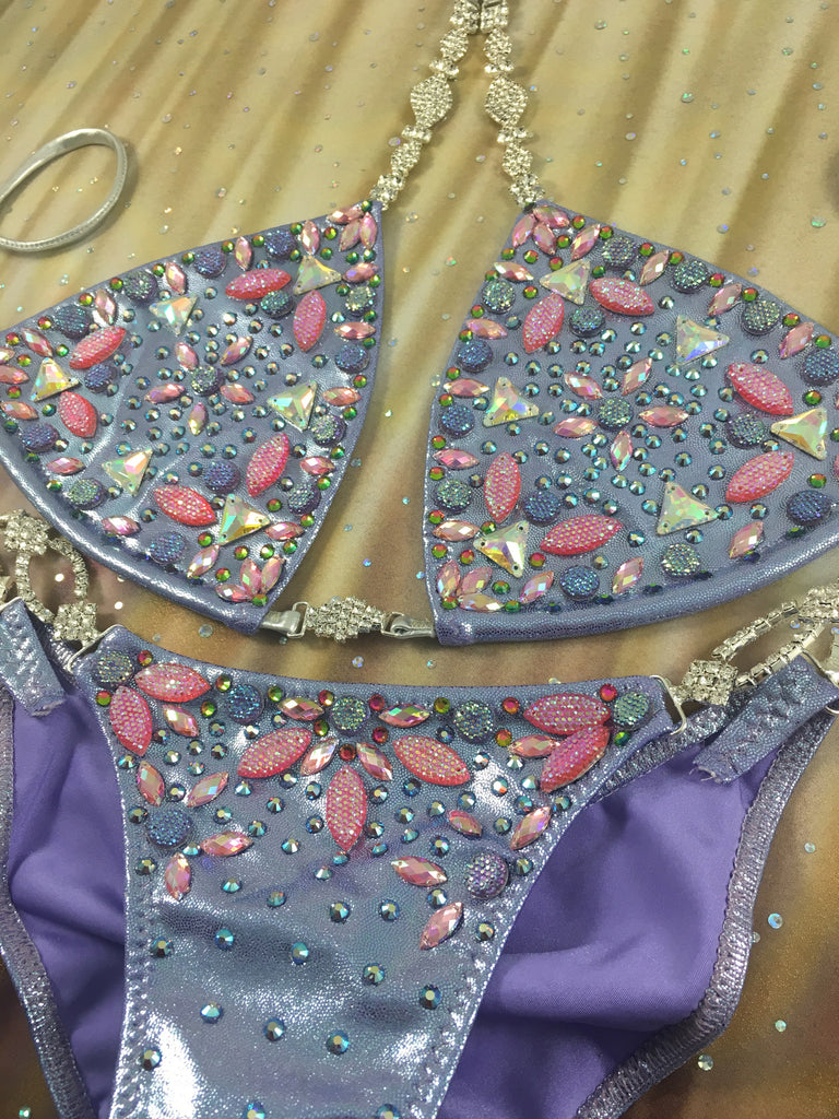 Custom Themewear Abstract Triangle Design with wings $759 or bikini only $499 (Push Up Padding included)