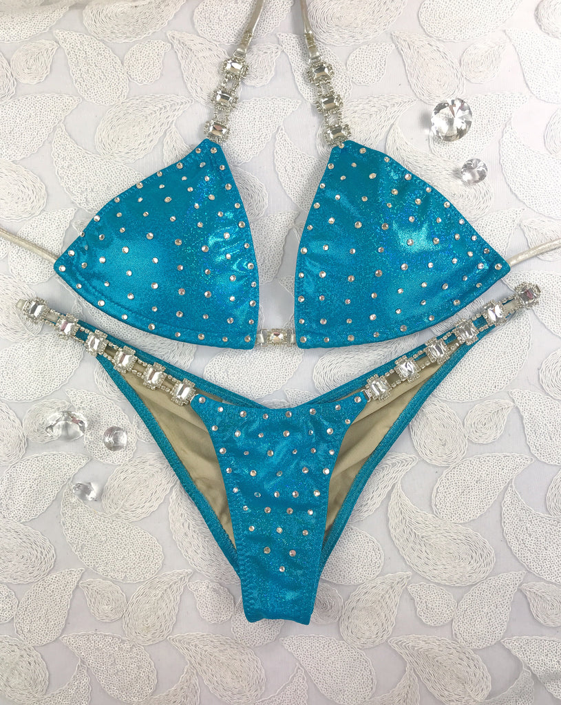 RENTAL #70 New Turquoise Small Standard Top/Midcoverage Cheeky