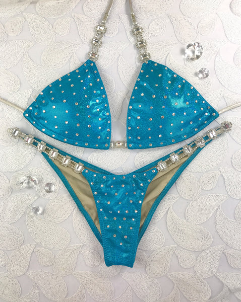 RENTAL #70 New Turquoise Small Standard Top/Midcoverage Cheeky