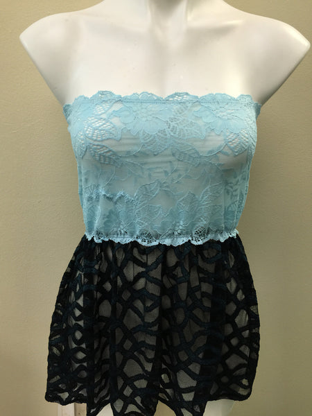 Baby Blue/ Teal Lace Cover Up