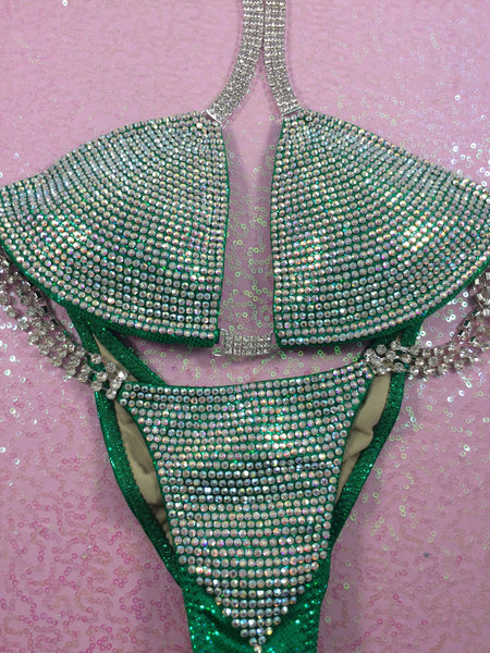Quick View Competition Bikinis Green Bling DELUXE Luxe