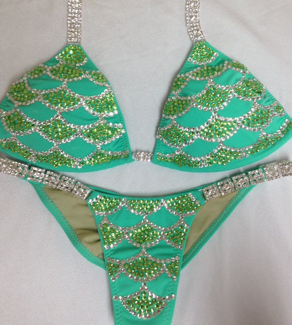 Quick View Competition Bikinis Mint Green Mermaid Rainbow Style