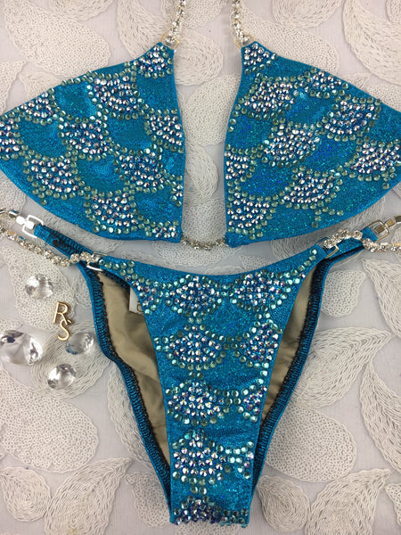 Quick View Competition Bikinis Aqua/Turquoise Mermaid Rainbow Style swarovksi