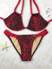 Red Black Floral Amber Bikini NO Scrunch Butt Brazilian Cheeky Quickship