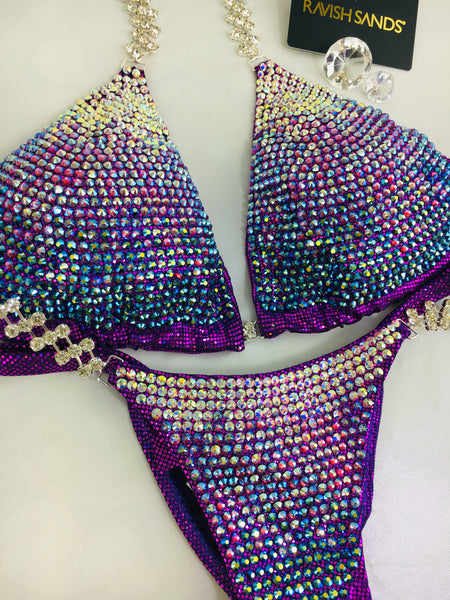 Custom Competition Bikinis Lavendar/Purple Gradient  Luxe