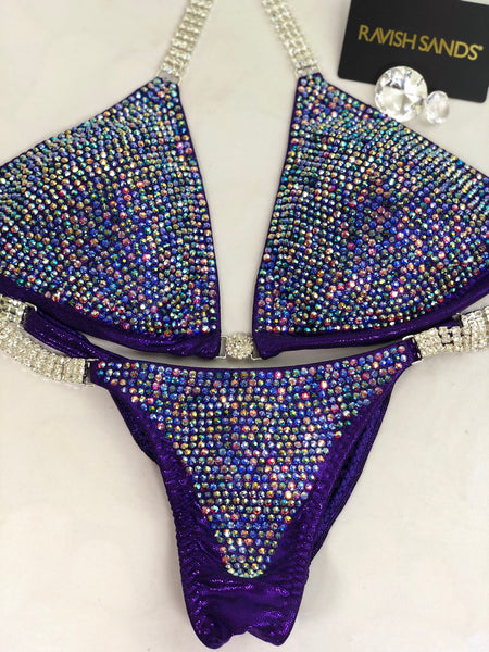Custom Competition Bikinis Swarovski Blue/Purple/Pink