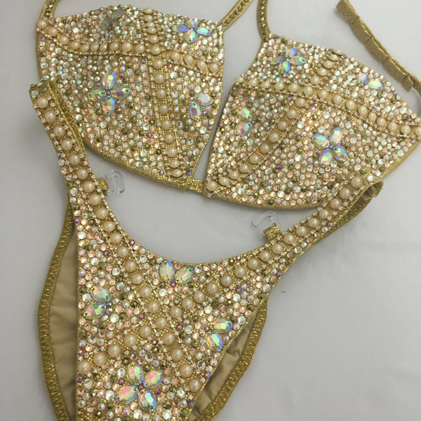 Custom Deluxe Golden Bling Figure/Physique suit - $729+