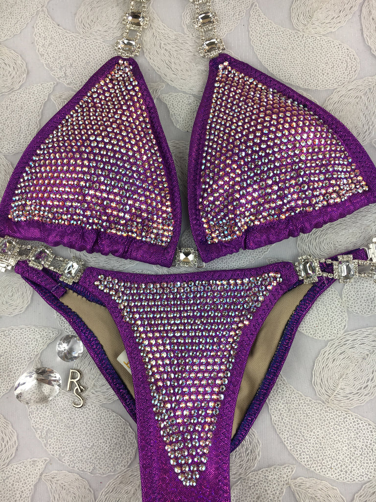 Quick View Competition Bikinis Bling DELUXE Luxe Pink/Purple (ALL COLOR AB) Swarovski