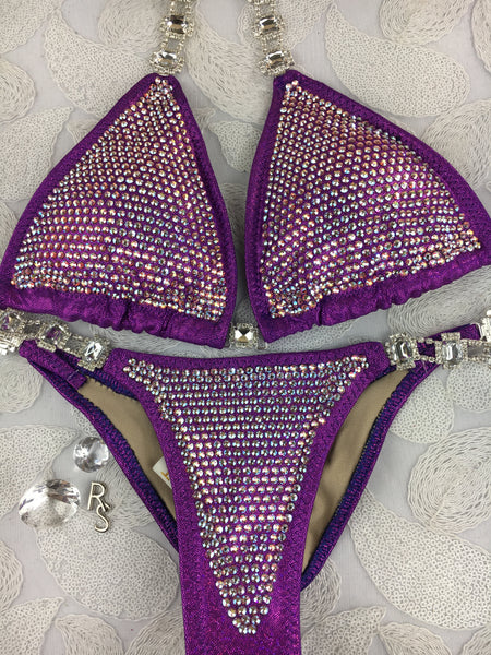 Quick View Competition Bikinis Bling DELUXE Luxe Pink/Purple (ALL COLOR AB) Swarovski