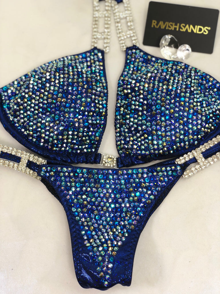 Custom Multitone Blues Competition Bikini