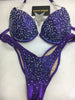 Custom Competition Bikinis Purple Bling Luxe Underwire Push up bra Wellness bikini