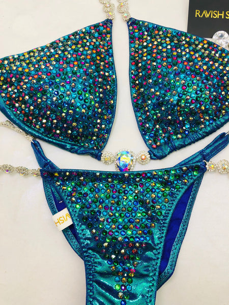 Custom Competition Bikinis Multitone (green/Blues/lava)