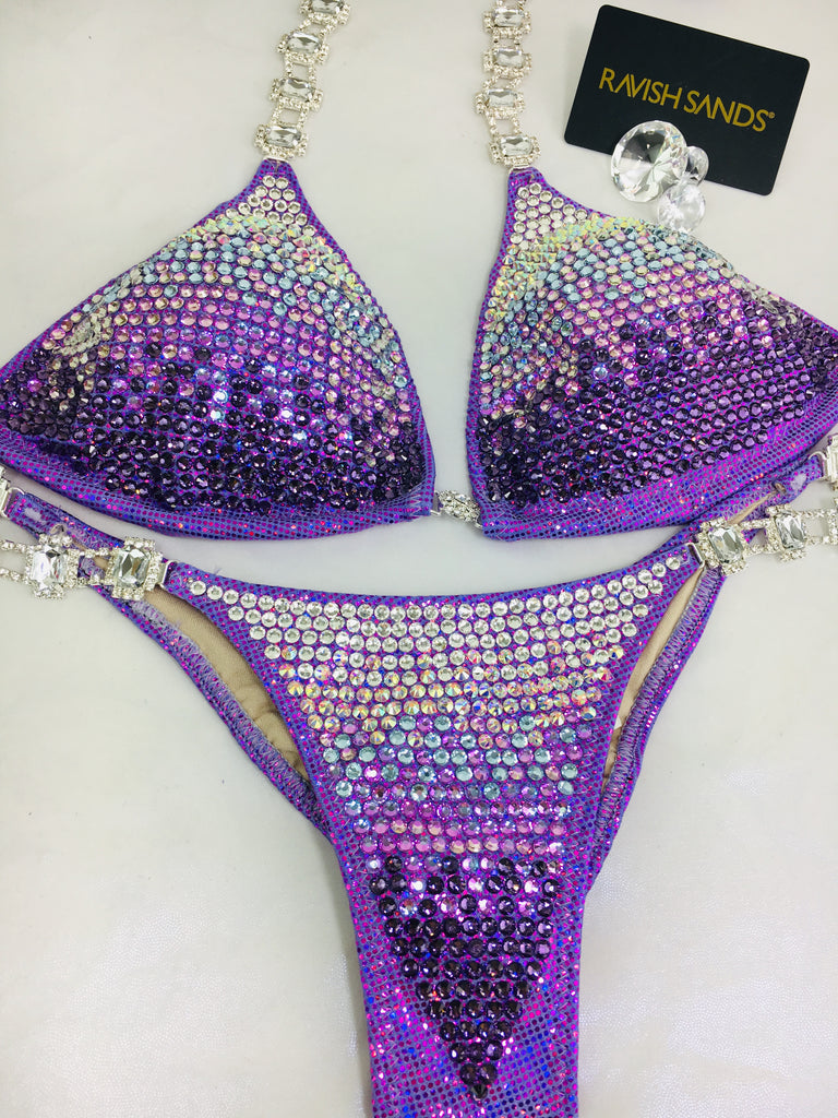 Custom Competition Bikinis Lavender/Purple Gradient  Luxe
