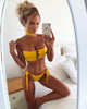 Custom Yellow Vinyl Strapless Tie String Bikini w/choker NO Cheeky/NO Scrunch (Abby)***(SUIT SOLD PER PIECE OR SET, price varies)