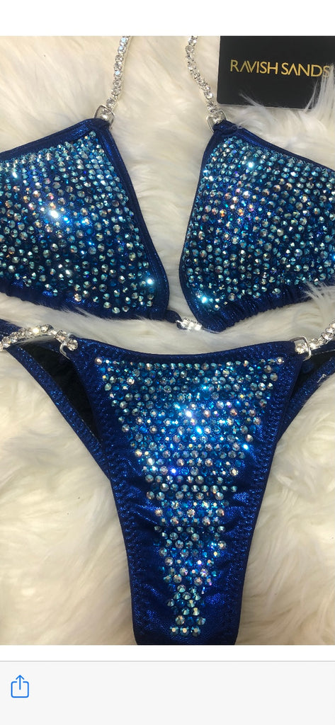 Rental Royal Blue Sparkle Medium Top/Mini Micro Cheeky