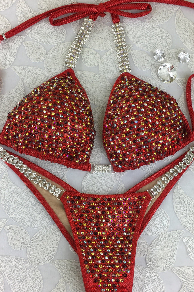 Quick View Competition Bikinis Red Bling Luxe