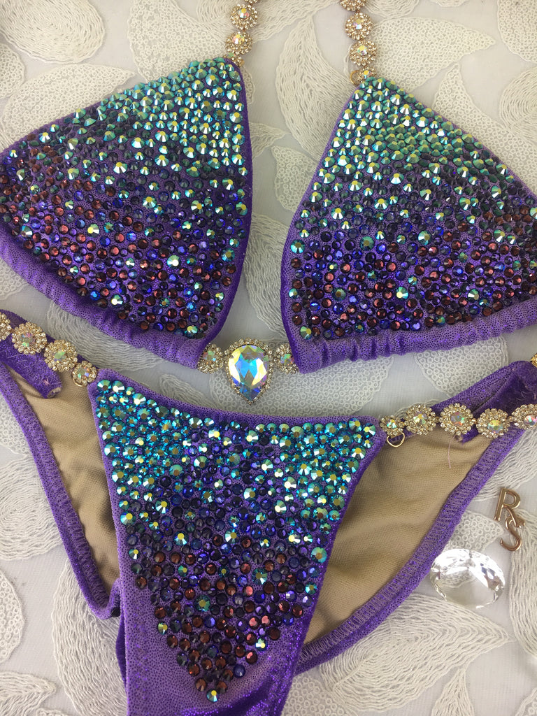 Quick View Competition Bikinis Purple Mystic Velvet Bubbles Diamond Princess Gradient Deluxe