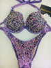 Custom Competition Bikinis Lilac/Purple/Pink Bling Luxe Underwire Push up bra (European style bottoms however can be done regular style with connectors