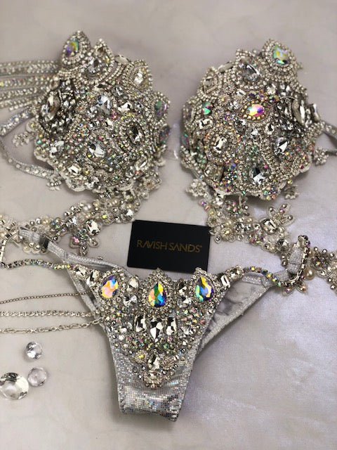 Custom Diamond Exquisite Catwalk Themewear bikini $879 or bikini and wings $1300