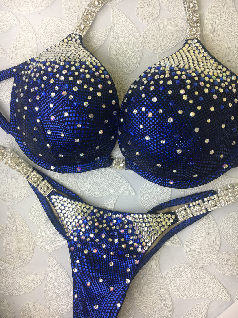 Quick View Competition Bikinis Royal Blue Black Scope Diamond Princess Underwire Bra cup*choose different connectors b/c these are discontinued
