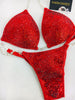Team Elite Physique Custom Competition Bikinis Vibrant Red Molded Cup 