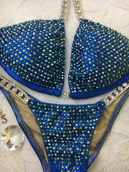 Quick View Competition Bikinis Blue Bling Luxe Swarovski