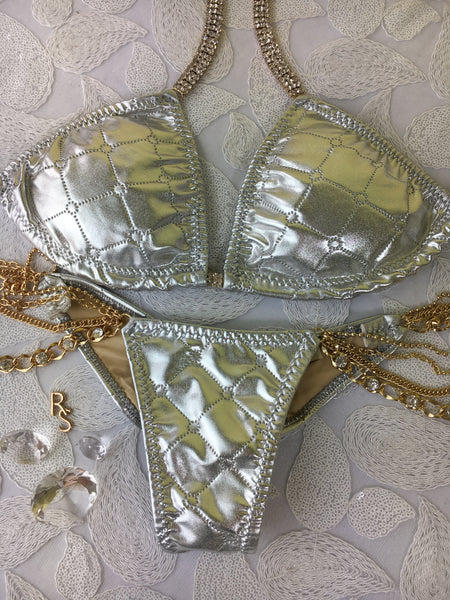 Metallic Silver Quilt BRAZILIAN Cheeky Quick Ship