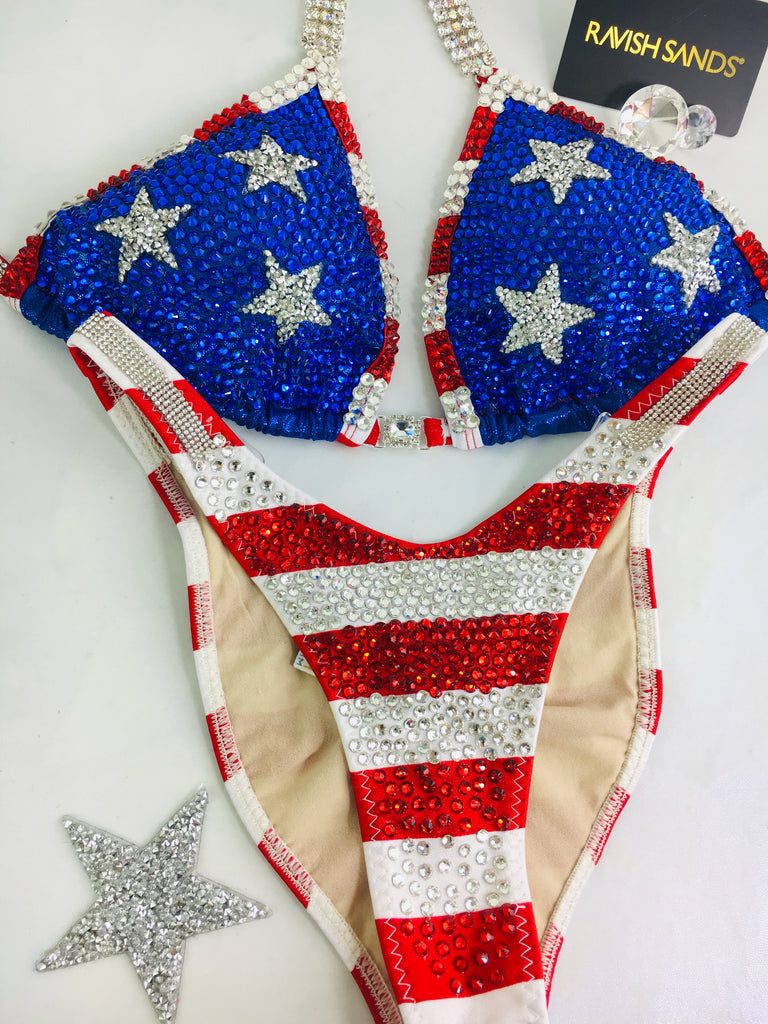 Custom American Flag Deluxe Figure Competition Suit $699+