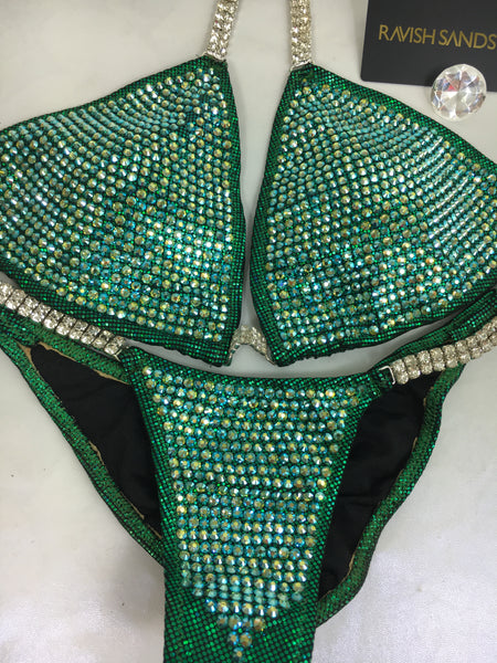 Rental #79 Luxe SW#49 Green(2 color AB) Large Top/Brazilian Cheeky