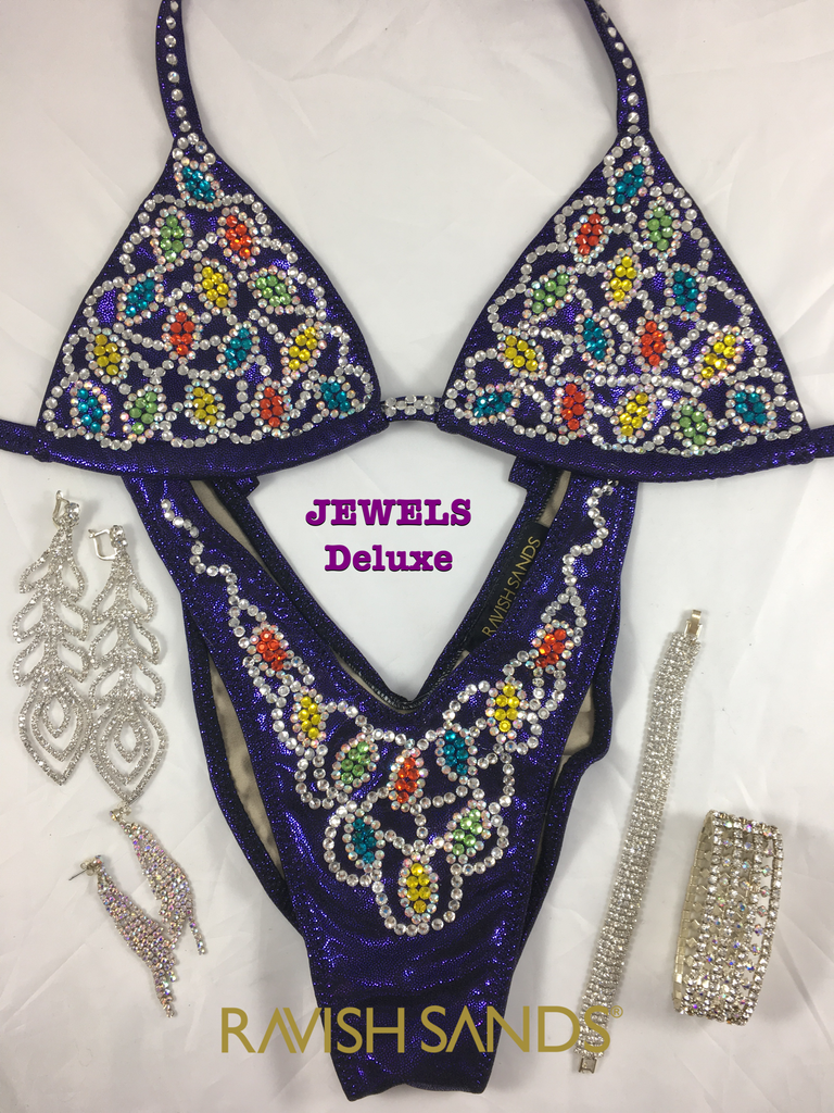 Deep Purple Figure suit Jewels Deluxe - A/B cup Conservative Front and Back (jewelry not included)