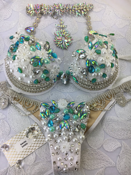 Pearls, Lace, and Glitz Themewear bikini w/choker $539 Or no choker option $499 