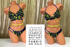 Tan Army Green Floral Strappy Bish 4:1 Flip It Reversible Bikini Brazilian Cheeky Arnold