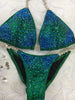 Quick View Competition bikinis Diamond Princess Starburst Elite Green/Blue color crystals