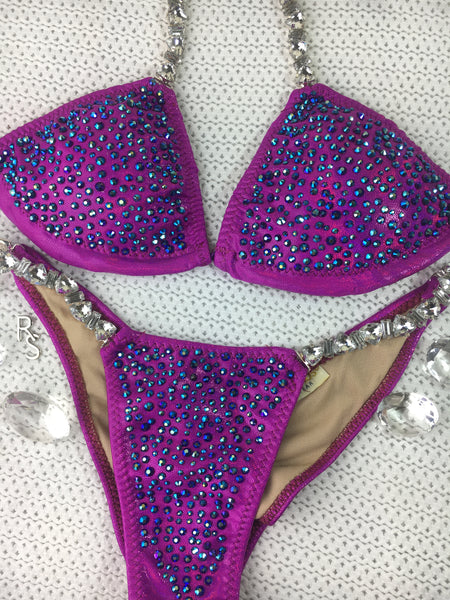 Fuchsia Iridescent (Connector # 56)Small Top Micro Cheeky Platinum Bling Exclusive(Jet AB)