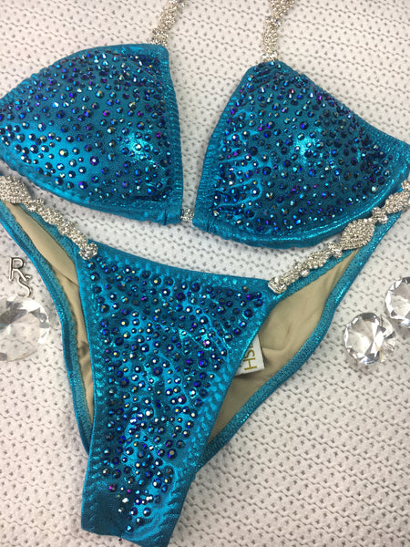 Ice Turquoise Platinum Bling Exclusive Jet AB Micro Cheeky Quick Ship