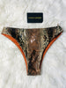 Bottoms Only S/M Copper Black Snake Highwaisted 2:1 Reversible Bikini Brazilian NO Cheeky(Arnold) Bottoms