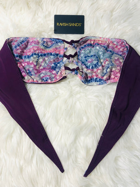 Top Only Plum Hearts Crisscross One Size fits A-D Cup Sizes (Arnold)