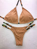 Custom Made Nude Pineapple Bikini w/crystal connectors